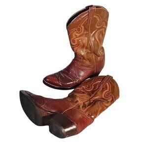 Tony Llama Mens Western Cowboy Boots 8540 8.5D Brown Leather Vintage Style Durab